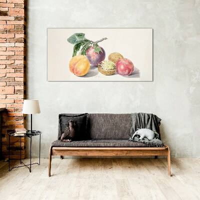 Fruit bouquet on a white background Glass Print
