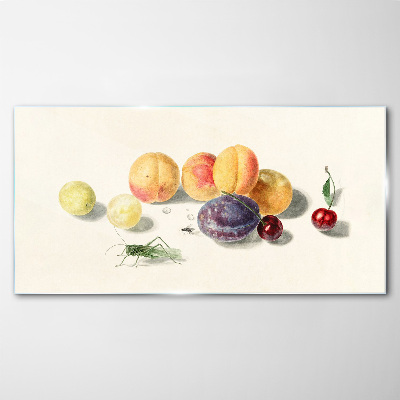 Fruit cherries peaches Glass Print