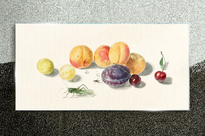 Fruit cherries peaches Glass Print