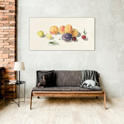 Fruits on a white background Glass Print
