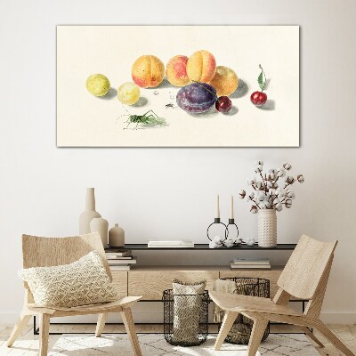 Fruits on a white background Glass Print