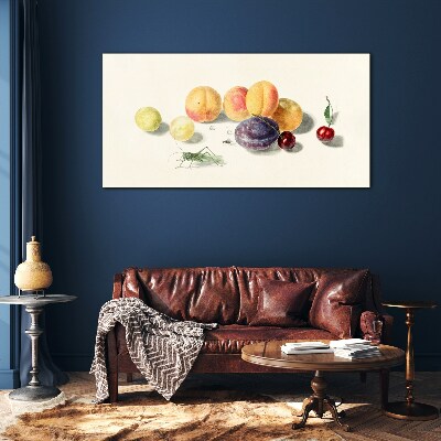 Fruits on a white background Glass Print