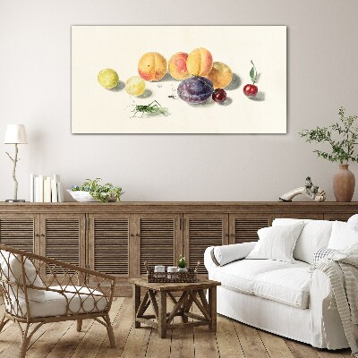 Fruits on a white background Glass Print