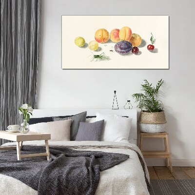 Fruits on a white background Glass Print