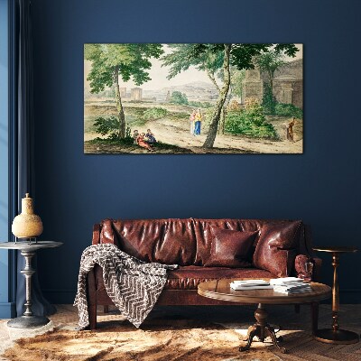 A scene from ancient life Glass Print