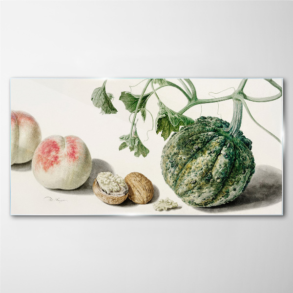 Fruits and nuts in harmony Glass Print
