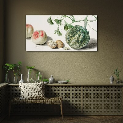 Fruits and nuts in harmony Glass Print
