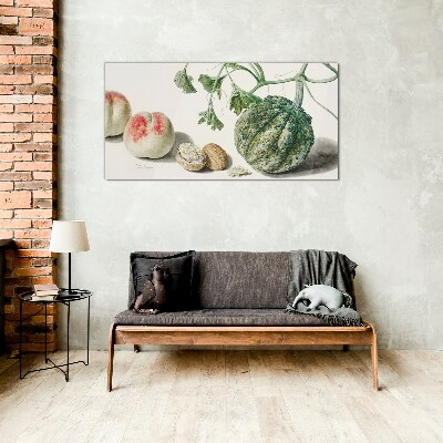 Fruits and nuts in harmony Glass Print