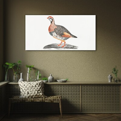 Bird elegance in pastel colors Glass Print