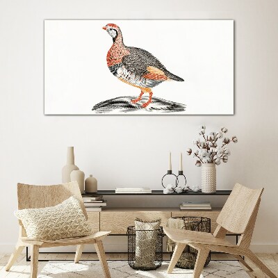Bird elegance in pastel colors Glass Print
