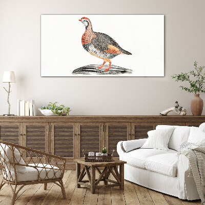 Bird elegance in pastel colors Glass Print
