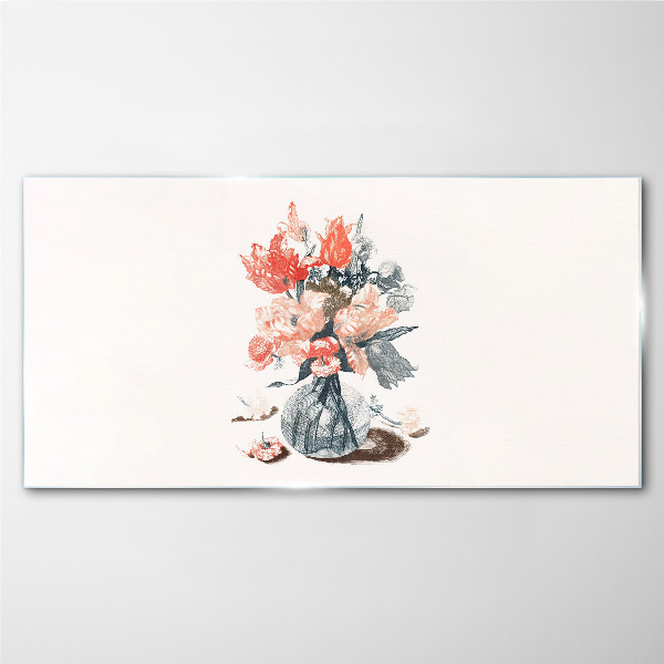 Flower bouquet in a vase Glass Print