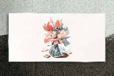 Flower bouquet in a vase Glass Print