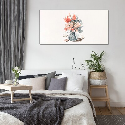 Flower bouquet in a vase Glass Print