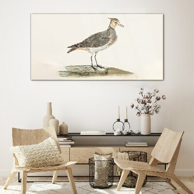 An elegant bird against the backdrop of nature Glass Print