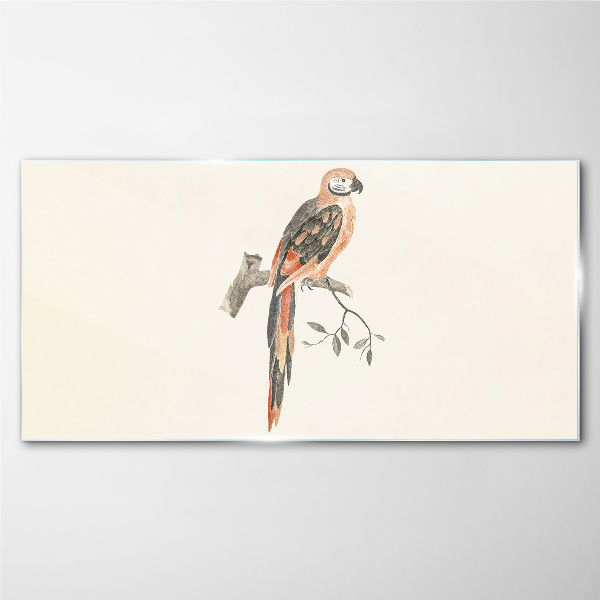 Parrot on a branch Glass Print