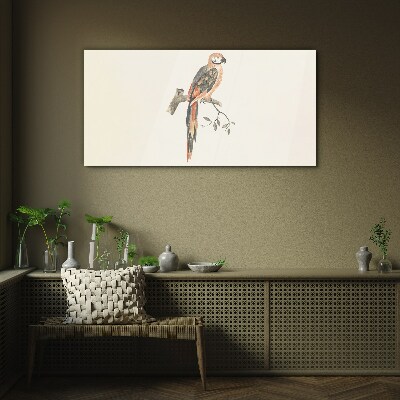 Parrot on a branch Glass Print