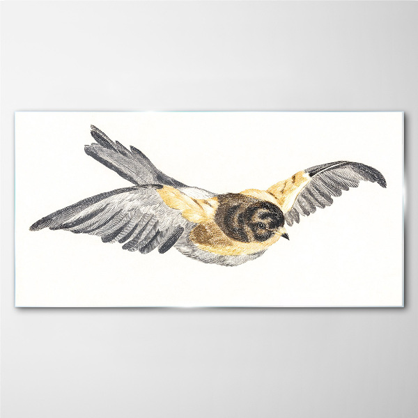 Golden Canary in Flight Glass Print