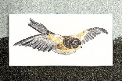 Golden Canary in Flight Glass Print