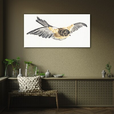 Golden Canary in Flight Glass Print