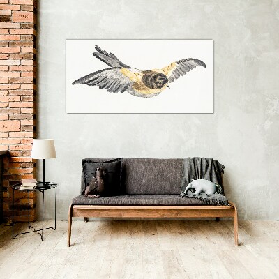 Golden Canary in Flight Glass Print
