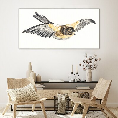 Golden Canary in Flight Glass Print