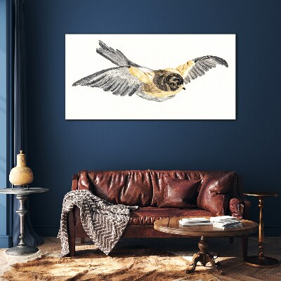 Golden Canary in Flight Glass Print