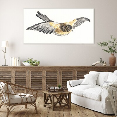 Golden Canary in Flight Glass Print