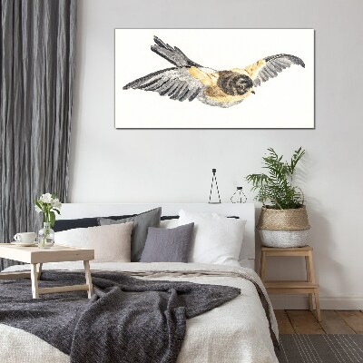 Golden Canary in Flight Glass Print