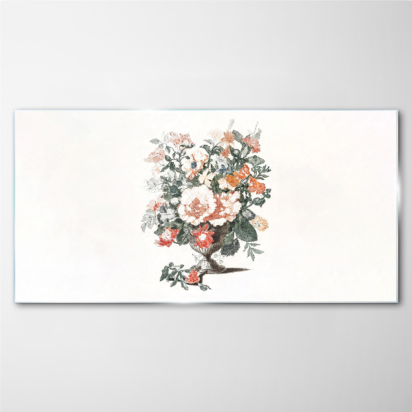 Flower bouquet in a vase Glass Print