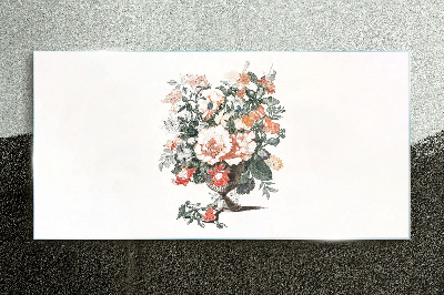 Flower bouquet in a vase Glass Print
