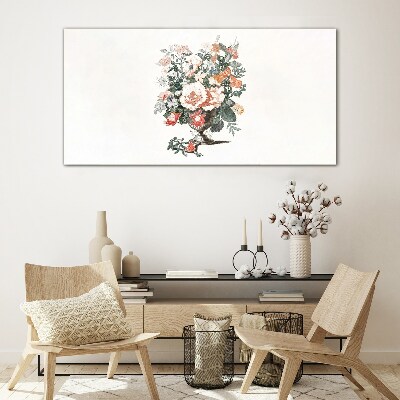 Flower bouquet in a vase Glass Print