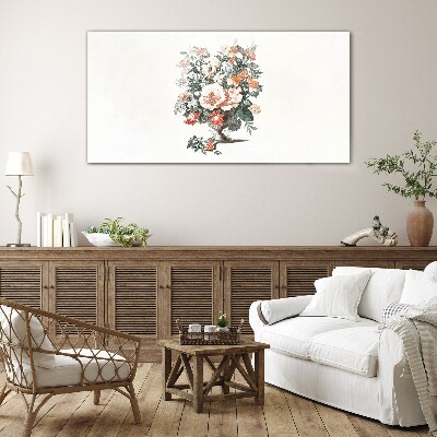 Flower bouquet in a vase Glass Print