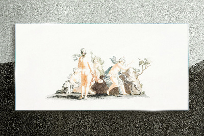 Mythological scene with characters Glass Print