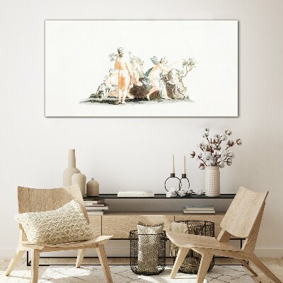 Mythological scene with characters Glass Print