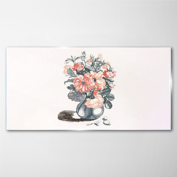 Flowers in a vase Glass Print