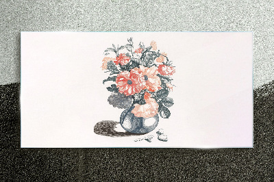 Flowers in a vase Glass Print