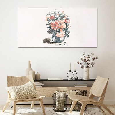 Flowers in a vase Glass Print