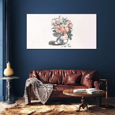 Flowers in a vase Glass Print