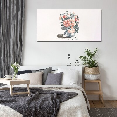 Flowers in a vase Glass Print