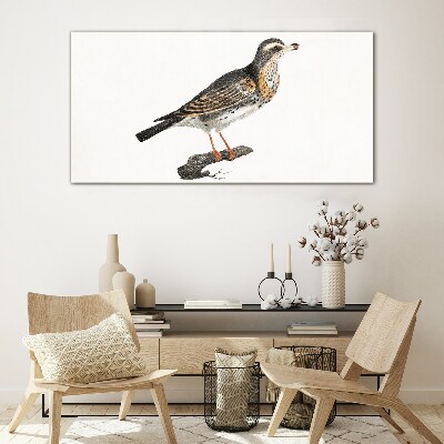 Bird on a branch Glass Print