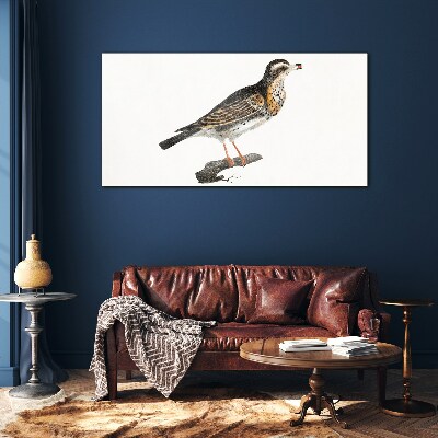 Bird on a branch Glass Print