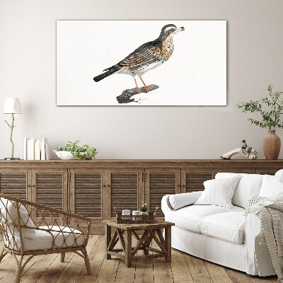 Bird on a branch Glass Print