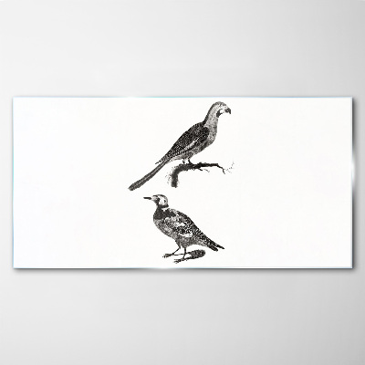 Birds on a branch Glass Print