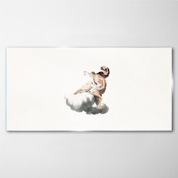 Angel on a cloud Glass Print