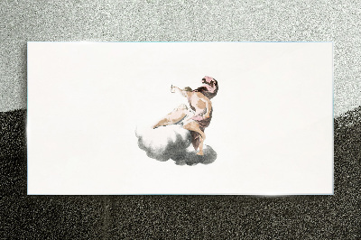 Angel on a cloud Glass Print