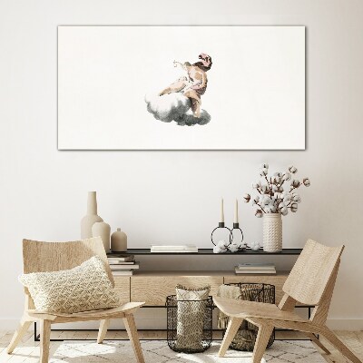 Angel on a cloud Glass Print