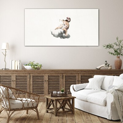 Angel on a cloud Glass Print
