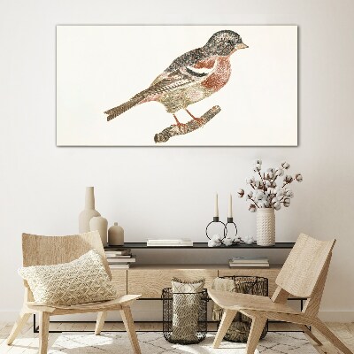 Bird on a branch Glass Print