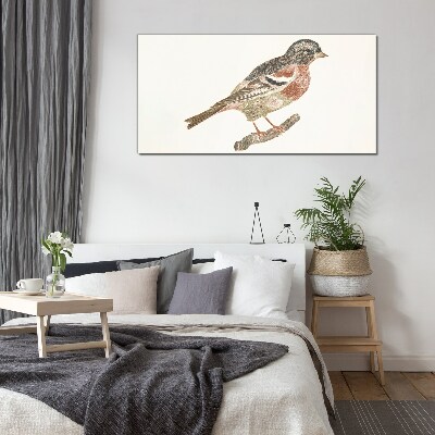 Bird on a branch Glass Print